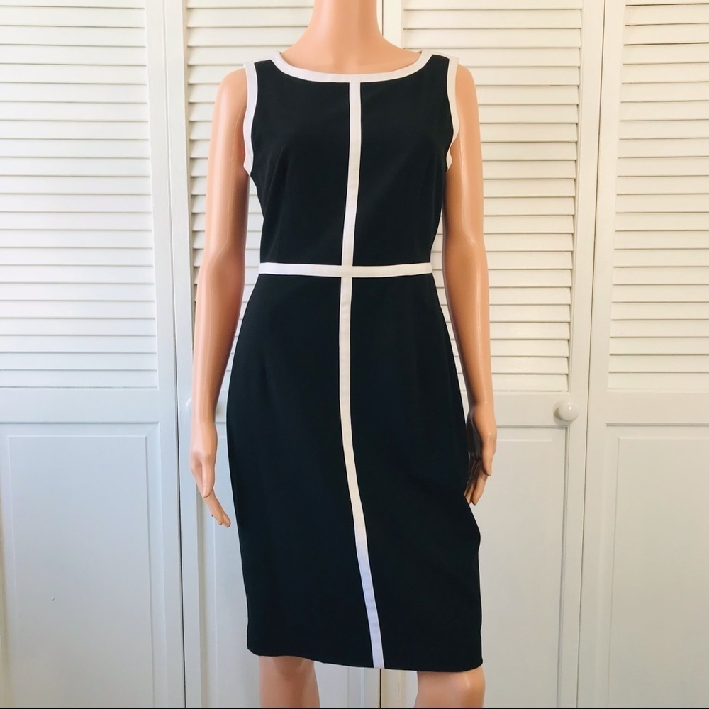 2/$50 CALVIN KLEIN Black & White Sleeveless Dress Size 6